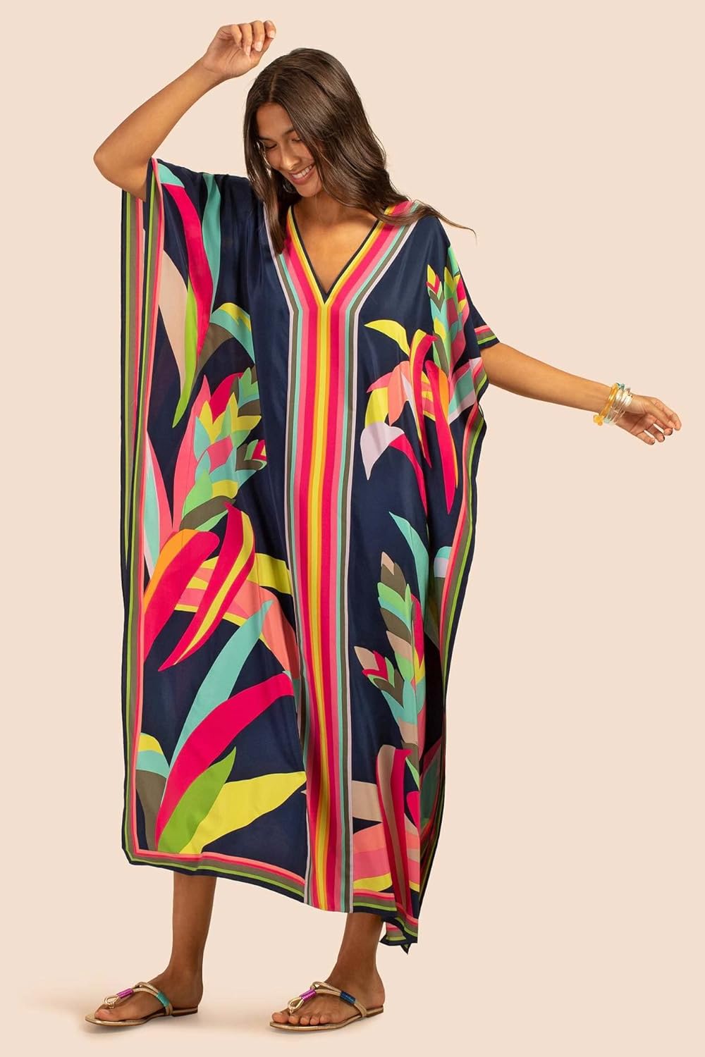 Kaftan Dresses for Women Plus Size Swimsuit Cover Up Caftan Maxi Beach Dresses Ethnic Wear Printed Dress - Image 3
