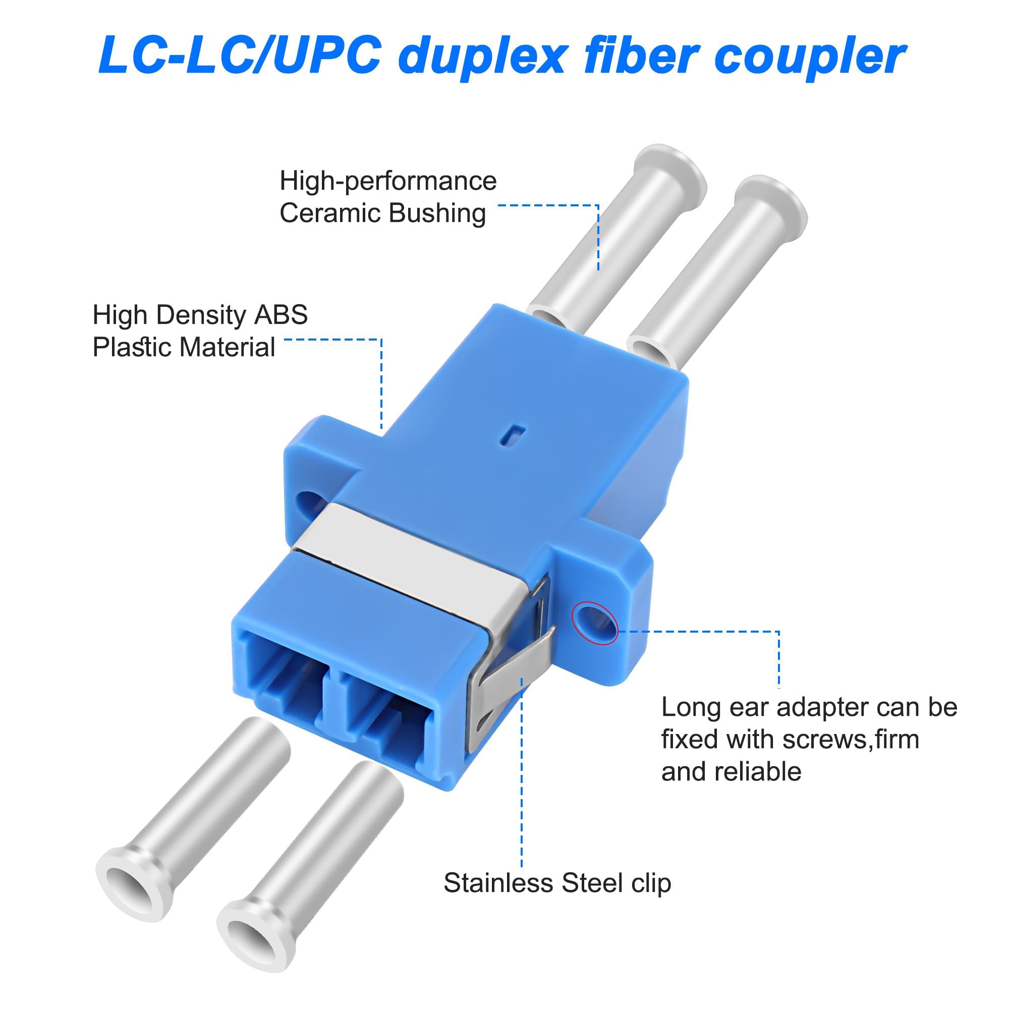 XMSJSIY LC Connettore LWL Adattatore Duplex LC/UPC Spina Estensione per Rete Internet - 10 PCS