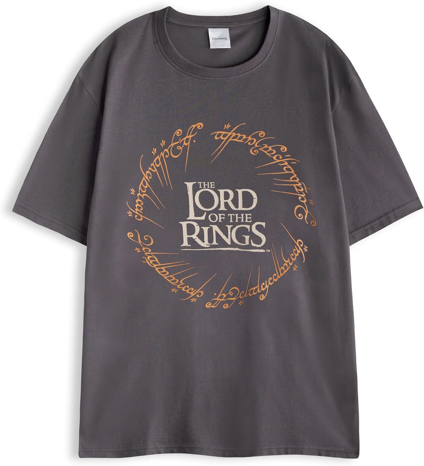 The Lord Of The Rings Men's Grey Sleepwear Set | Themed Crew Neck Short Sleeve Graphic Tee & Map Print Bottoms