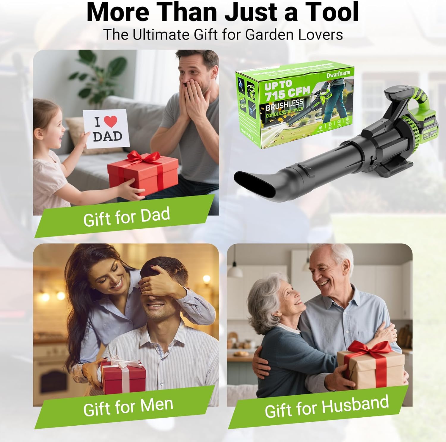 Cordless Leaf Blower with 715 CFM, 35,000 RPM Brushless Motor, Lightweight Electric Blower with LCD & 3-Speed Modes, Battery Powered with 2×4.0Ah Batteries & Charger for Lawn Care, Yard, Patio & Car - Image 9