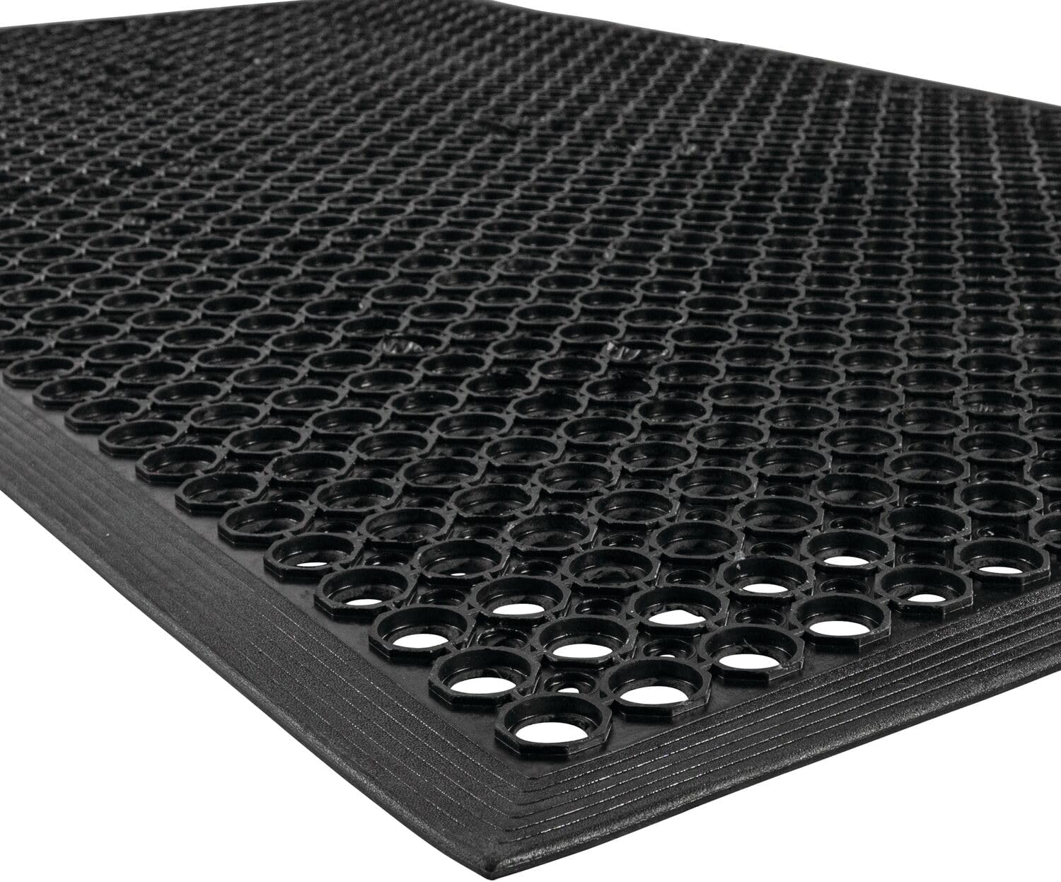 NoTrax 3' x 10' Lightweight Restaurant Rubber Floor Mat with Drainage Holes, Anti-Fatigue Mats, Black, T30 Competitor, T30S0310BL