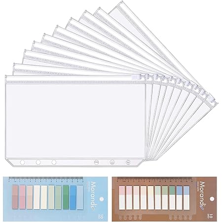 QWORK A6 Binder Taschen 20 Stück - Wasserdichte Durchsichtige Ordnerhüllen