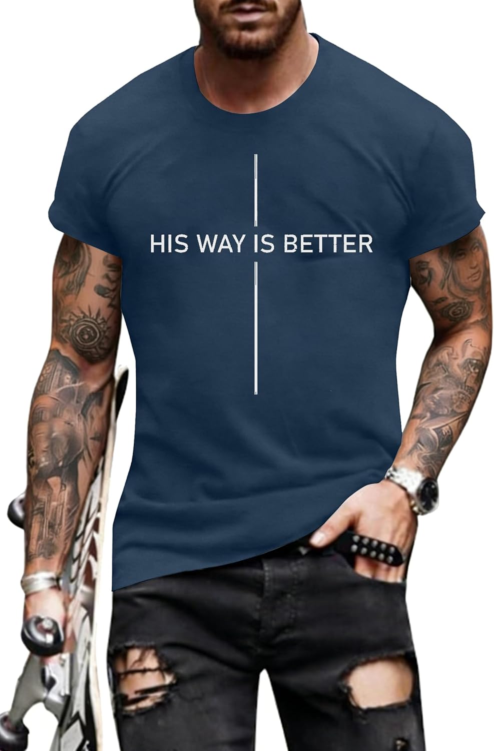 Christian Shirts for Men: Jesus Cross Religious Graphic T-Shirt Bible Verse Printed Shirt Crew Neck Short Sleeve Top