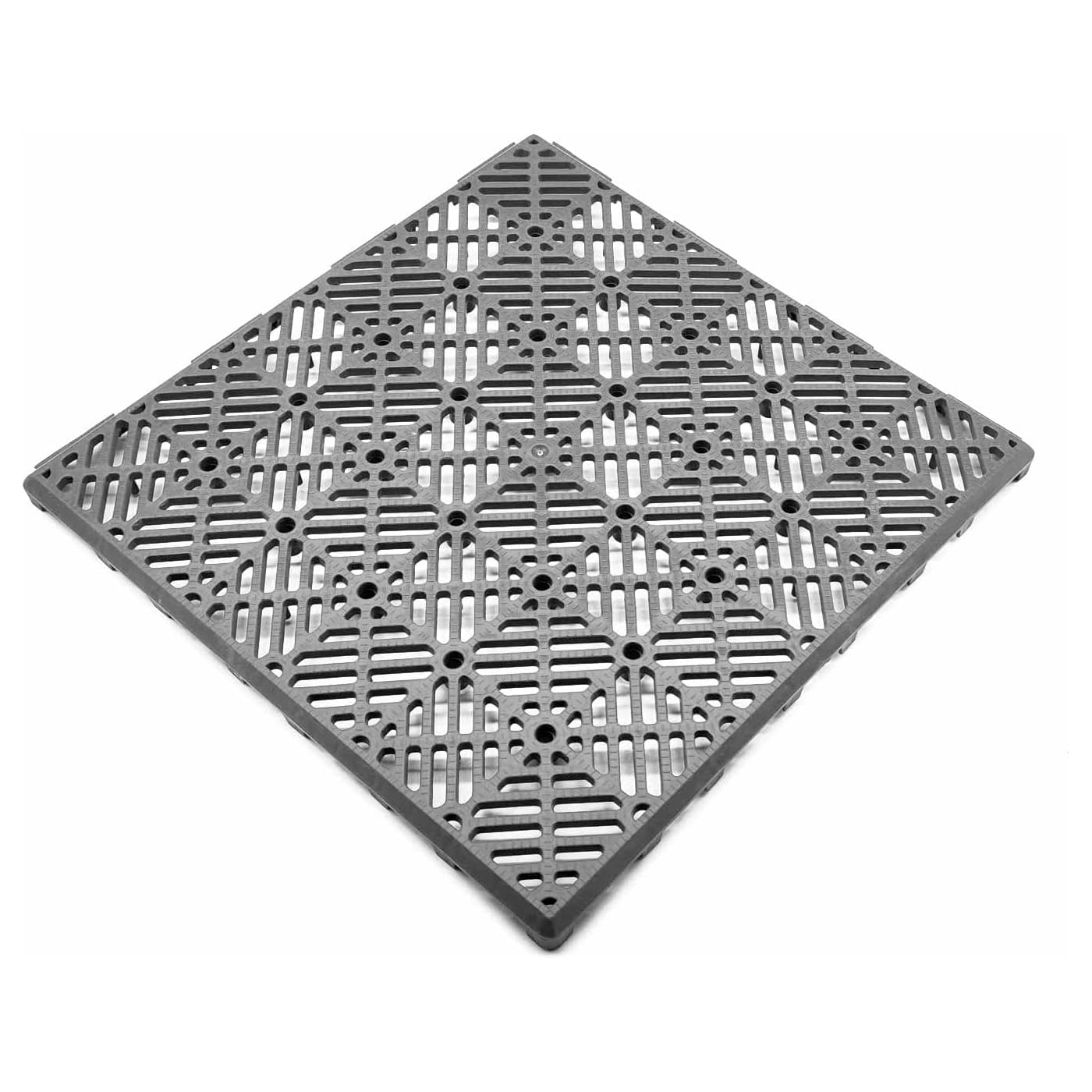 ACAN Tradineur - Pack 12 de Baldosas/Losetas para Exterior - Fabricado en Plástico - Ideal para Piscina, terrazas, jardín - Desmontable y Antideslizante - 30 x 30 cm - Color Gris