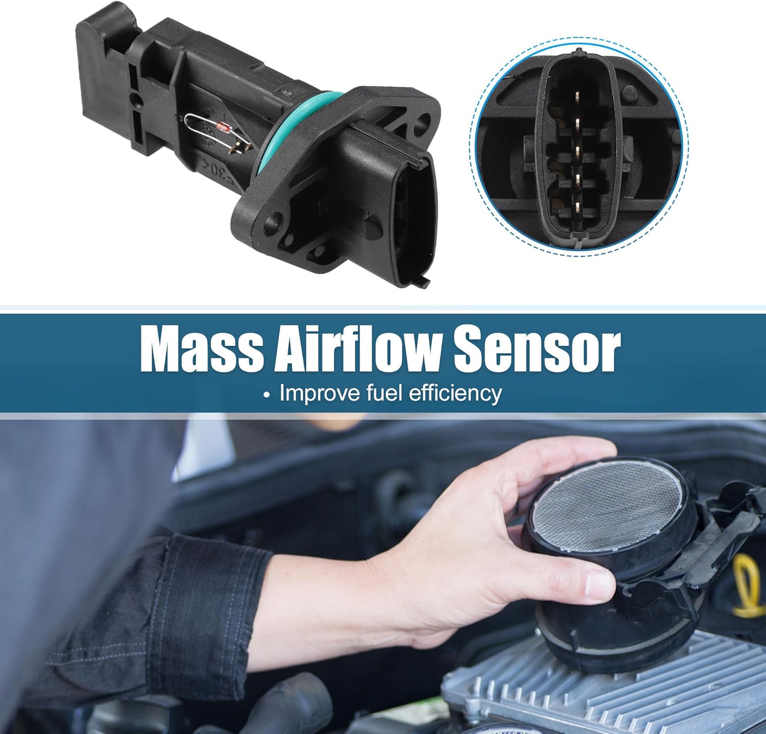 uxcell Car Mass Air Flow Sensor Replacement No.0280218108 for Volvo XC90 2003-2006