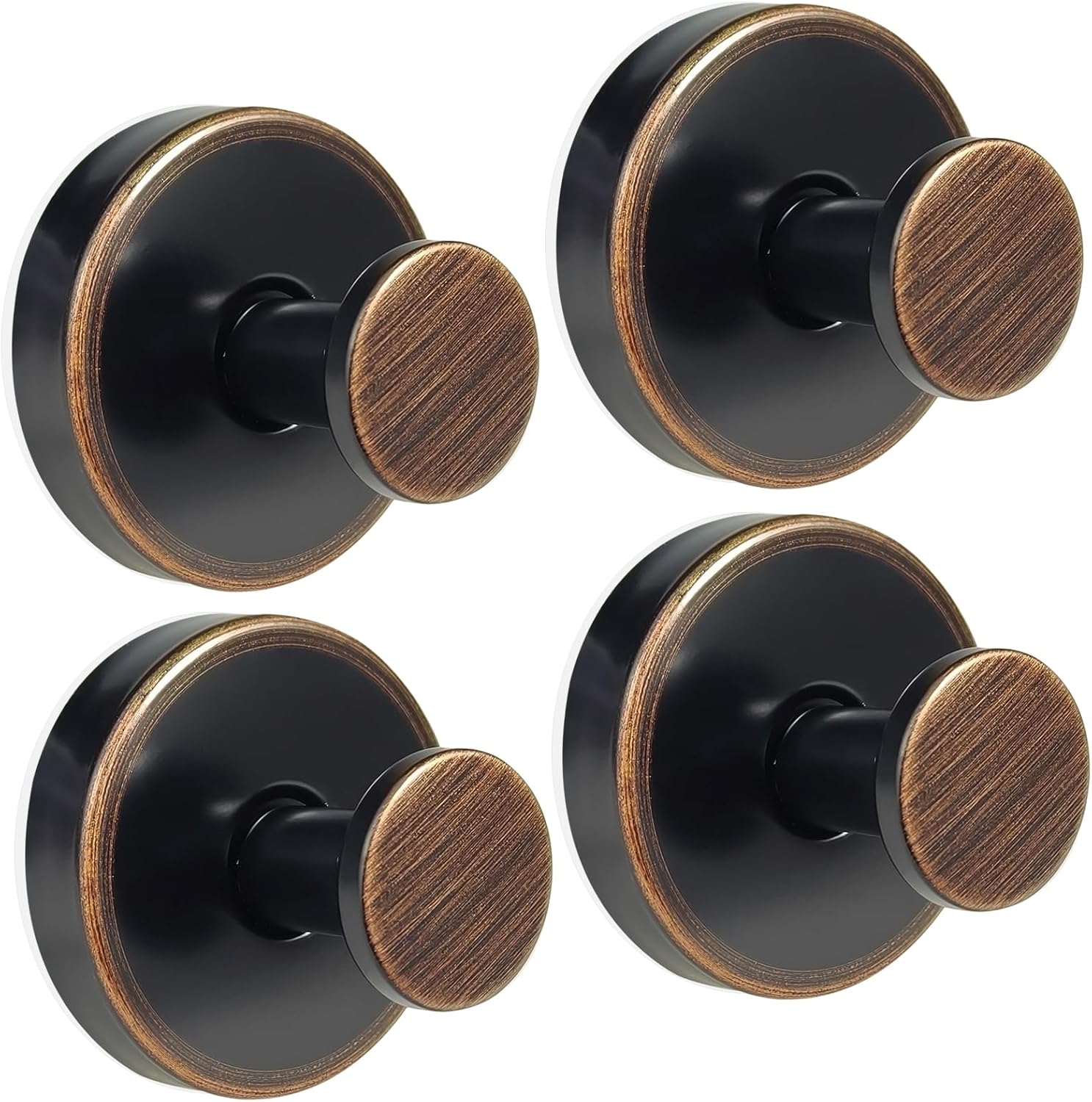 ZESLMG Bronze Suction Cup Hooks for Glass Window, Shower Hook for Inside Shower, Removable Towel Hooks for Bathroom Kitchen Wall Glass Door, Wreaths Loofah Suction Hook for Hanging, 4 Pack