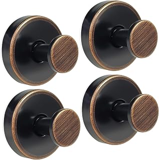 ZESLMG Suction Cup Hooks for Shower Wall, Door Wreaths, Removable Inside Shower Towel Hooks for Bathroom Window Glass Kitchen- Bath Robe Loofah Suction Hooks for Hanging More Surfaces (Bronze, 4 Pack)