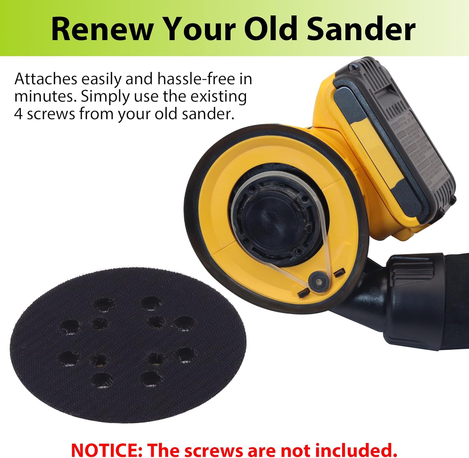 2 Pack 5 Inch Orbital Sander Pads Compatible with Milwaukee 2648-20 6021-21, 8 Hole Hook and Loop Backing Replacement Pad for Part Number 51-36-7100 RS290G P411 R2600 Random Orbit Sanders