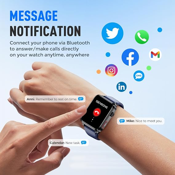 Blood Pressure Smart Watch with Air Pump Cuff, 1.92 Health Monitor Blood Oxygen/Temperature/Heart Rate, 120+ Sports, 30-Day Battery, IP68 Waterproof, Android iOS Tracker for Men Women (Black)
