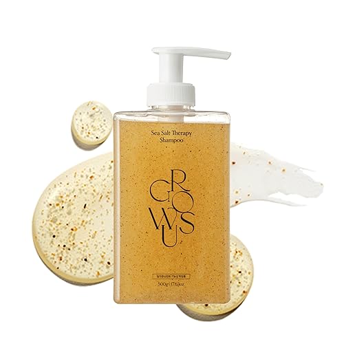 GROWUS Champú de terapia de sal marina, champú clarificante  Elimina la acumulación de producto, suciedad y aceite, 16.9 onzas líquidas, libre de