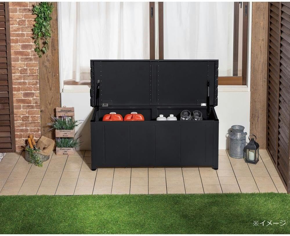 カインズ(CAINZ) ベンチストッカー 静かに開閉できる アルミ収納ベンチ