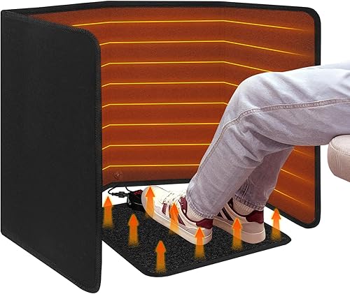 Panel eléctrico plegable con alfombrilla térmica para los pies, calentador de espacio portátil de 300 W debajo del escritorio para interiores,