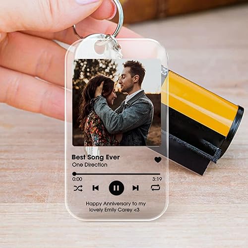 Miniatura 4 de Llavero acrílico de música personalizado llavero de canción llavero de pareja llavero de fotos novio novia San Valentín