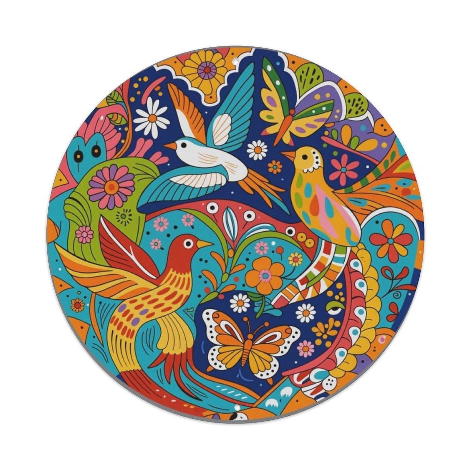 Ldfuieksufg Style Colorful Folk Bird Butterfly Sign Vintage Aluminium Metal Sign, Retro Wall Decor For Home, Bar, Garage & Farmhouse 20X20cm