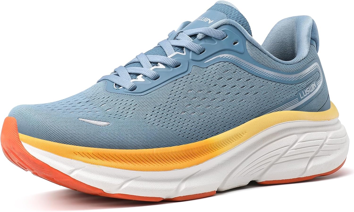 LUSWIN Men's Walking Shoes Lightweight Breathable Cushioning Running Shoes Athletic Tennis Workout Gym Non Slip Comfortable Fashion Sneakers