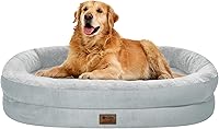 Vista 42 de Cama ortopédica impermeable para perros grandes: cama lavable de espuma viscoelástica con refuerzos - Funda ortopédica extraíble XXL para mascotas