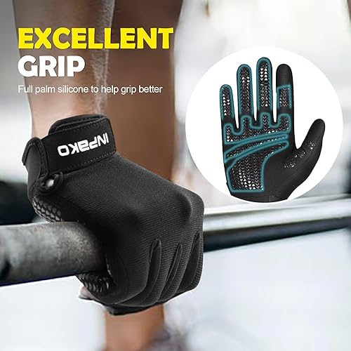 Miniatura 2 de Guantes de entrenamiento para hombres y mujeres, ligeros, con agarre de palma completa, acolchados, guantes de gimnasio para levantamiento de pesas,