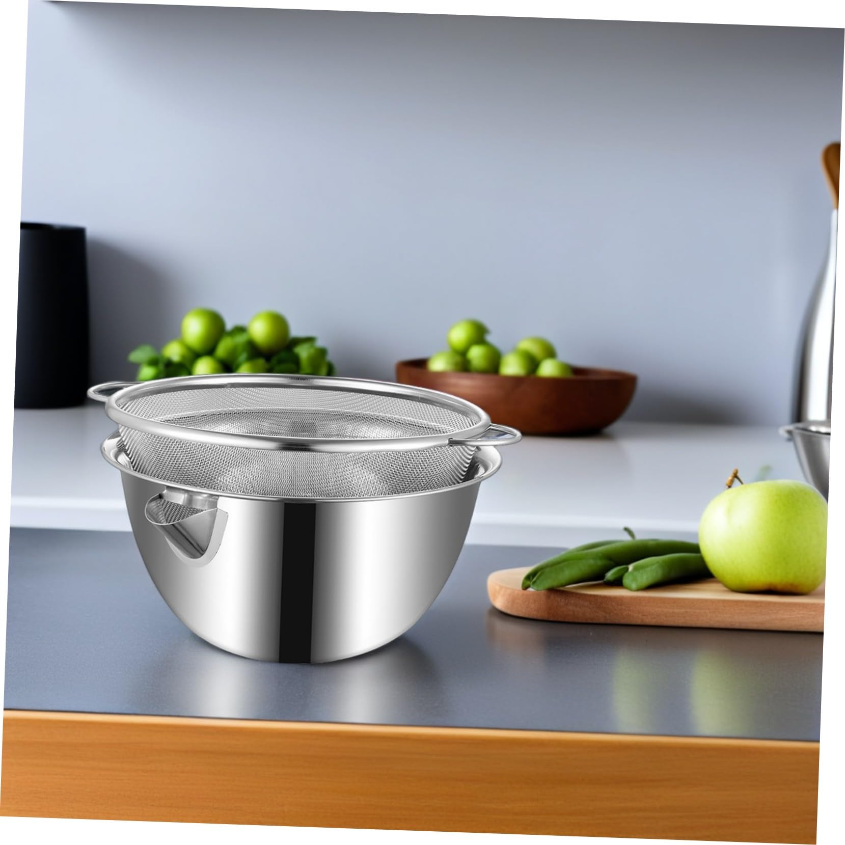 Garneck Colador De Acero Inoxidable Para Lavabo Cuencos De Cocina Cuenco De Acero Inoxidable Para Lavar Platos