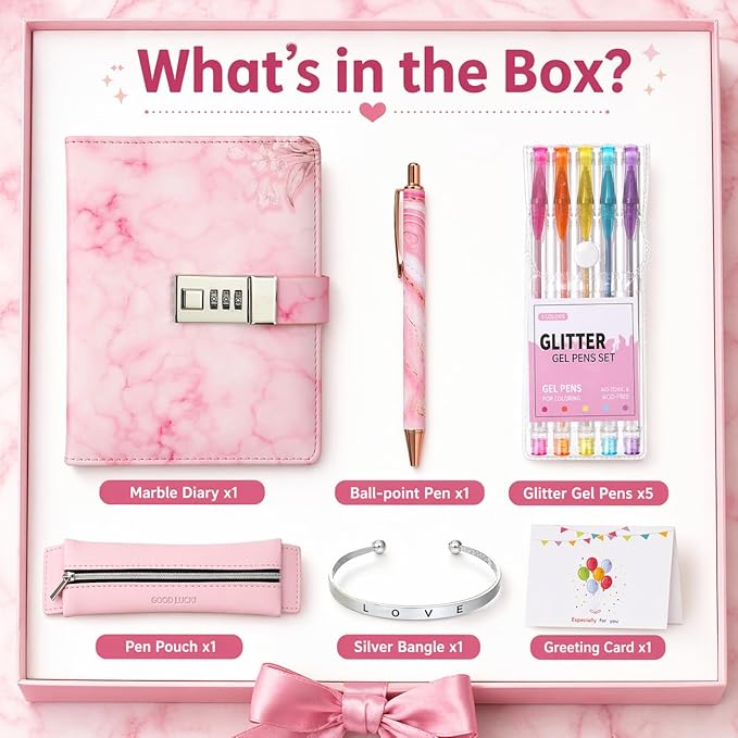 Diario secreto con candado para niñas de 8-12 años, set de regalo, 256 páginas miniatura 4