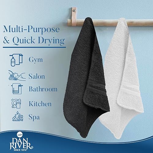 Miniatura 238 de DAN RIVER Juego de 4 toallas de baño, 27 x 54 pulgadas, 100% algodón, más grandes y ligeras, de secado rápido, súper suaves y absorbentes, toallas