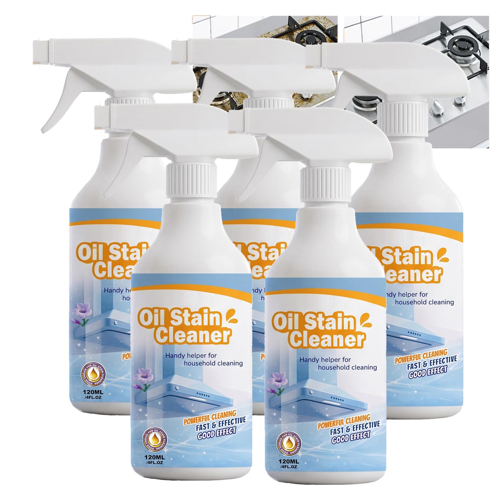 Küchenreiniger verschiedene Oberflächen, hartnäckiges Fett, Schaumspray ohne Abspülen, Induktionsherde, Mikrowellen Küchen, Fettentfernung, Ölfleckenentferner-Spray,stain remover Herd Backofen (5pcs)