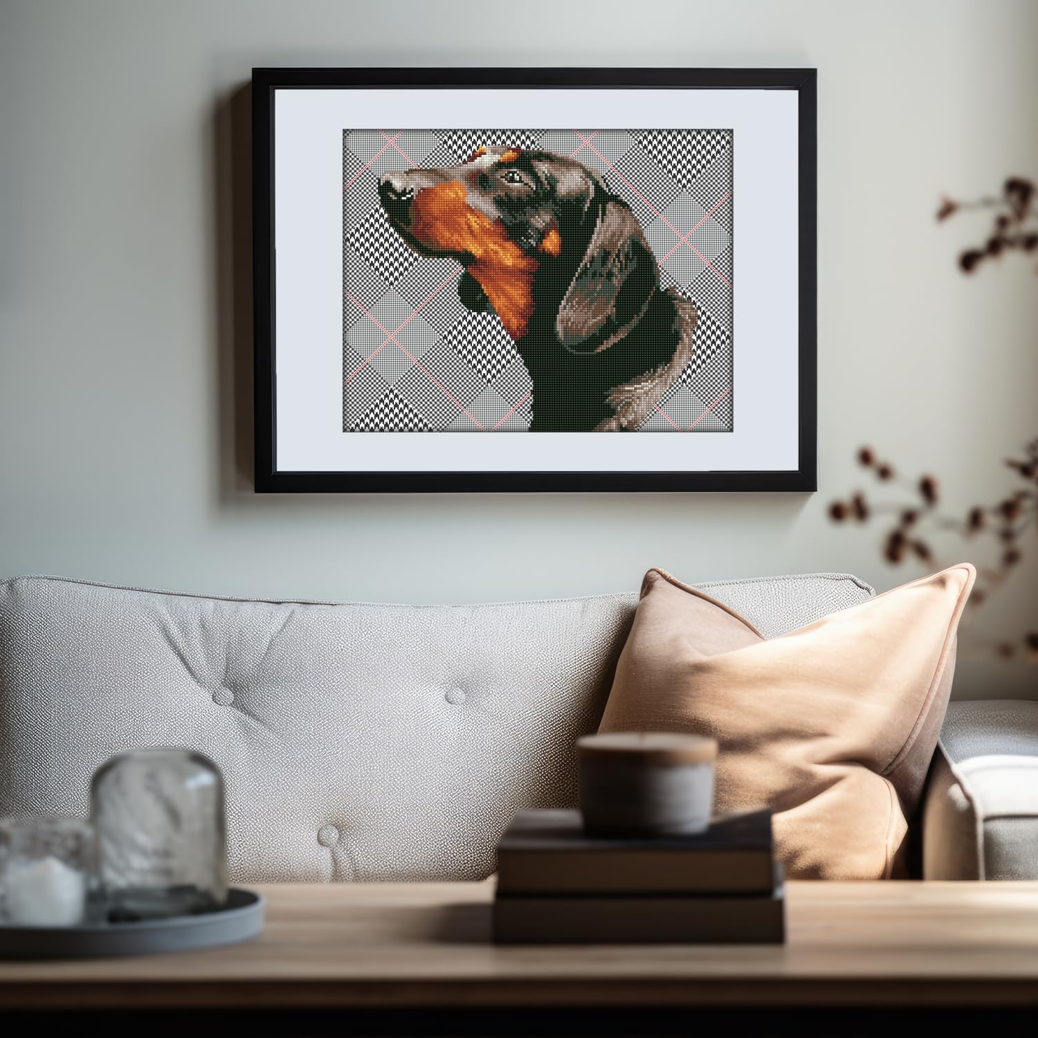 DIAMOND DOTZ Noble Dachsie Dog Diamond Painting Kits for Adults - Diamond Art Kits a Relaxing Creative Craft Kit with Dotz Gems 14.6"x18.5"