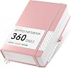 Dotted Notebook A5 Thick Journal,360 Pages Pink Notebooks for Writing,100gsm Paper Hardcover Leather Journal for Women Men Office School Work,Sticky Tabs,14.5 x 21cm - PINK