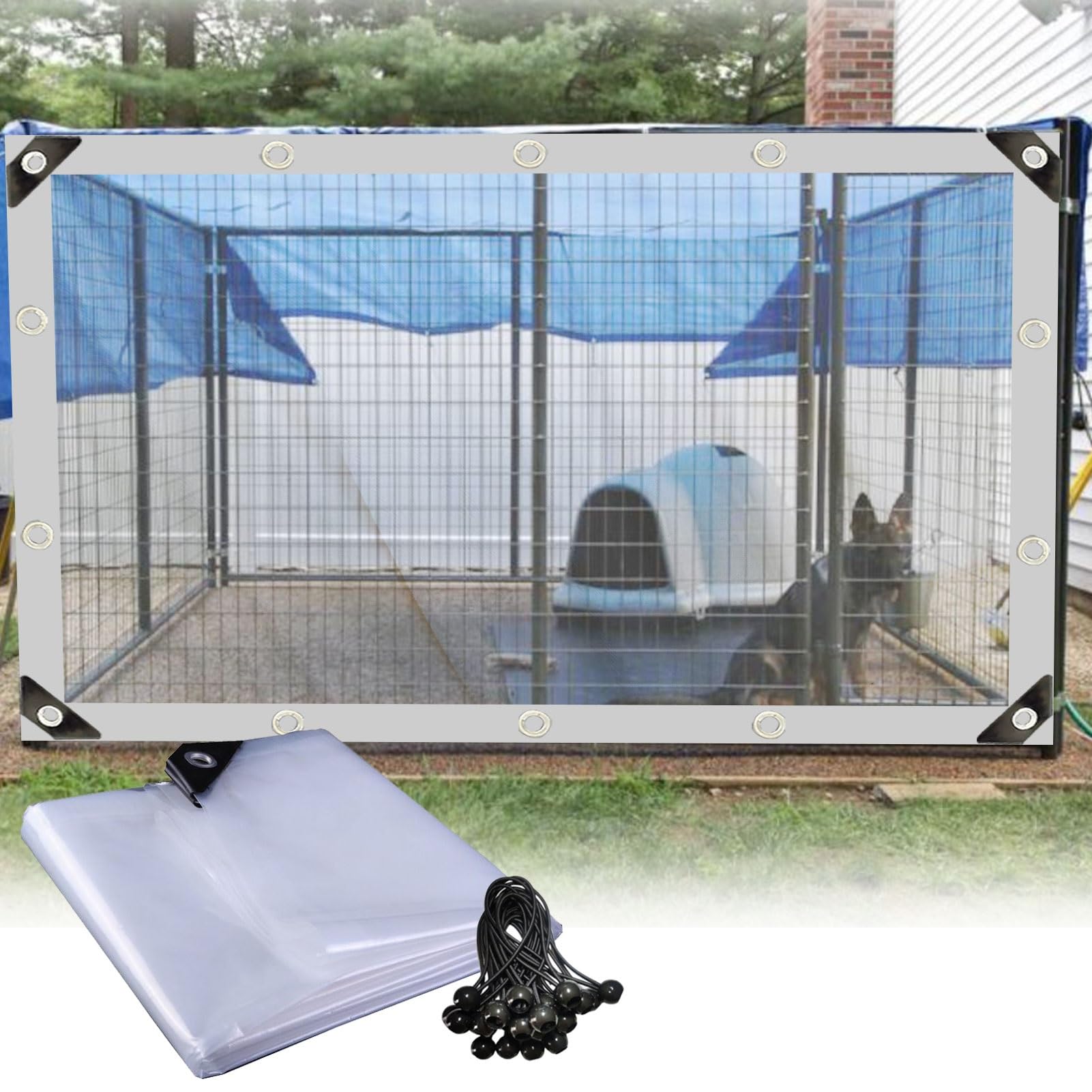 Lona de PVC Transparente con Ojales Cubierta de Vinilo Impermeable Exterior