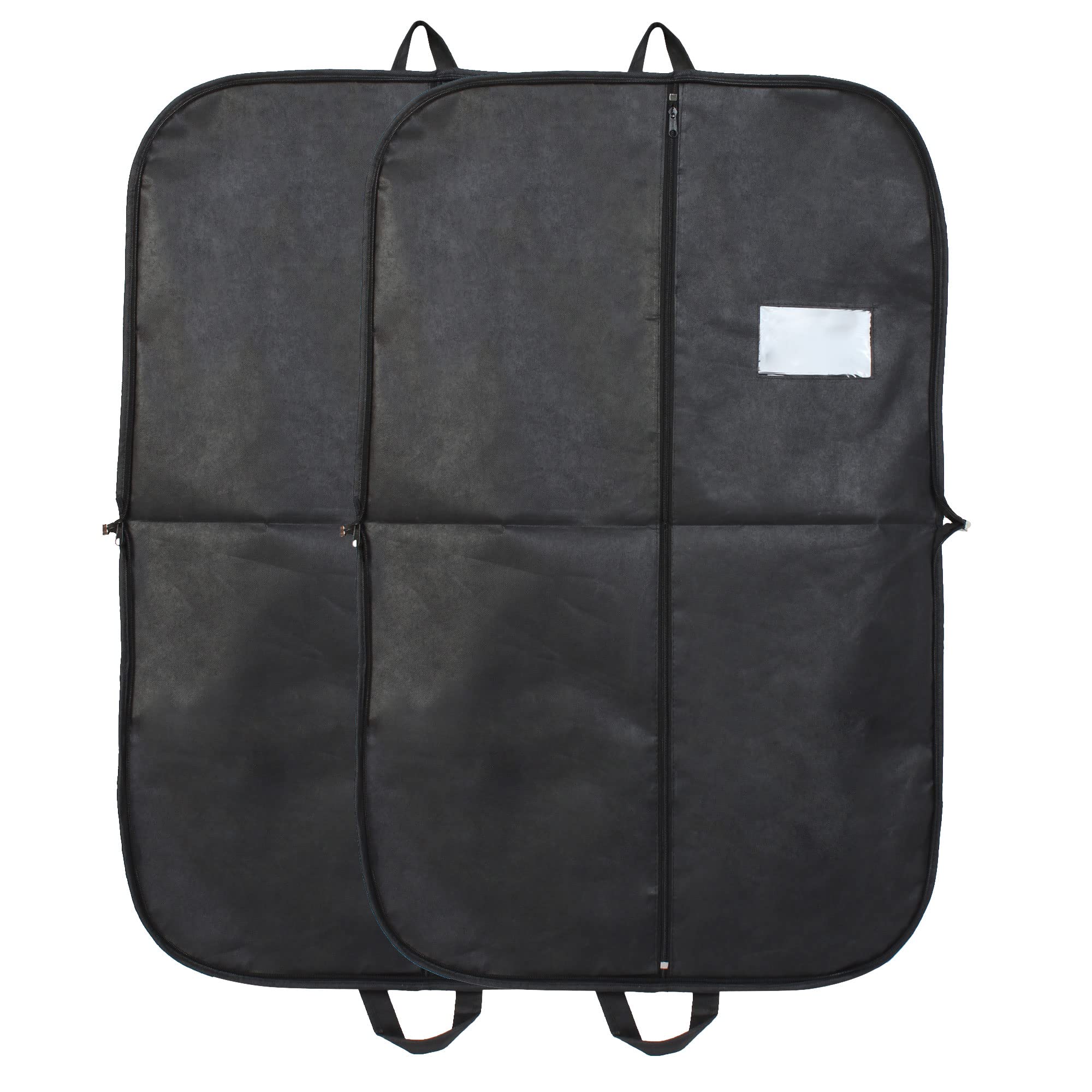 Navani Black Designer, Non Woven, Foldable, Suit, Coat, Blazer Cover for Men Women Full Length Zipper, Top Hole for Hanger, Dust Cover - 2 Nos.