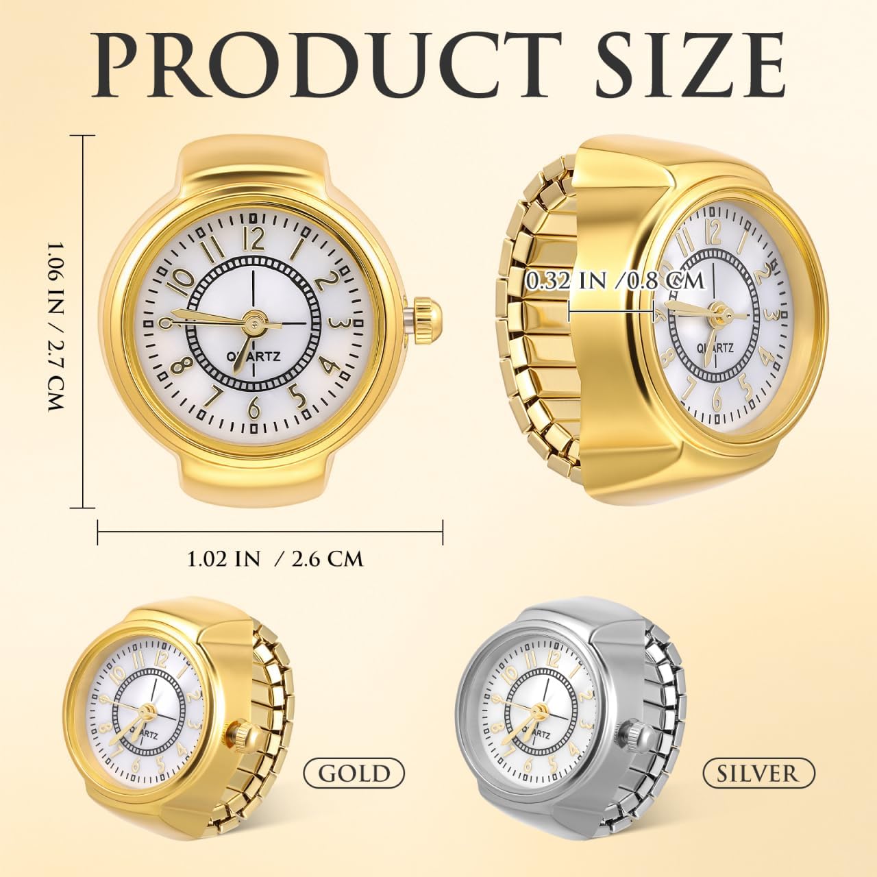 Mikikit Vintage Finger Ring Watch for Men Women Small Digital Ring Watches with Durable Design Unique Decorative Jewelry for Daily Use and Party Favors