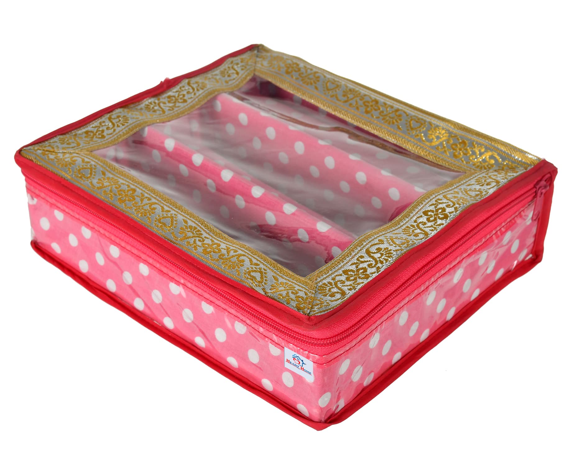 Heart Home Dot Printed Laminated 3 Rod Bangle, Chudi, Watches & Bracelet Box/Organizer with Transparent Top (Pink)-HS43LUGH25537 (B09NDT8ZWM) Amazon Price History, Amazon Price Tracker