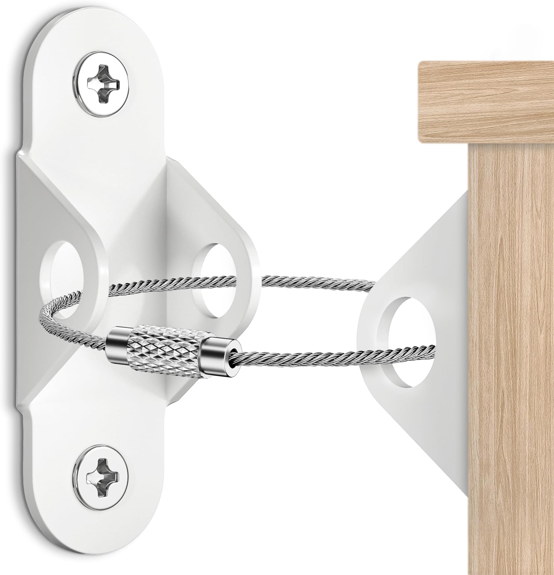 EastLink Furniture Anchors for Baby Proofing (10 Pack), Anti Tip Furniture Anchors Earthquake Straps Keep Baby and Pet Safety, 400 LBS High Tensile Capacity Metal Furniture Straps Wall Anchors, White