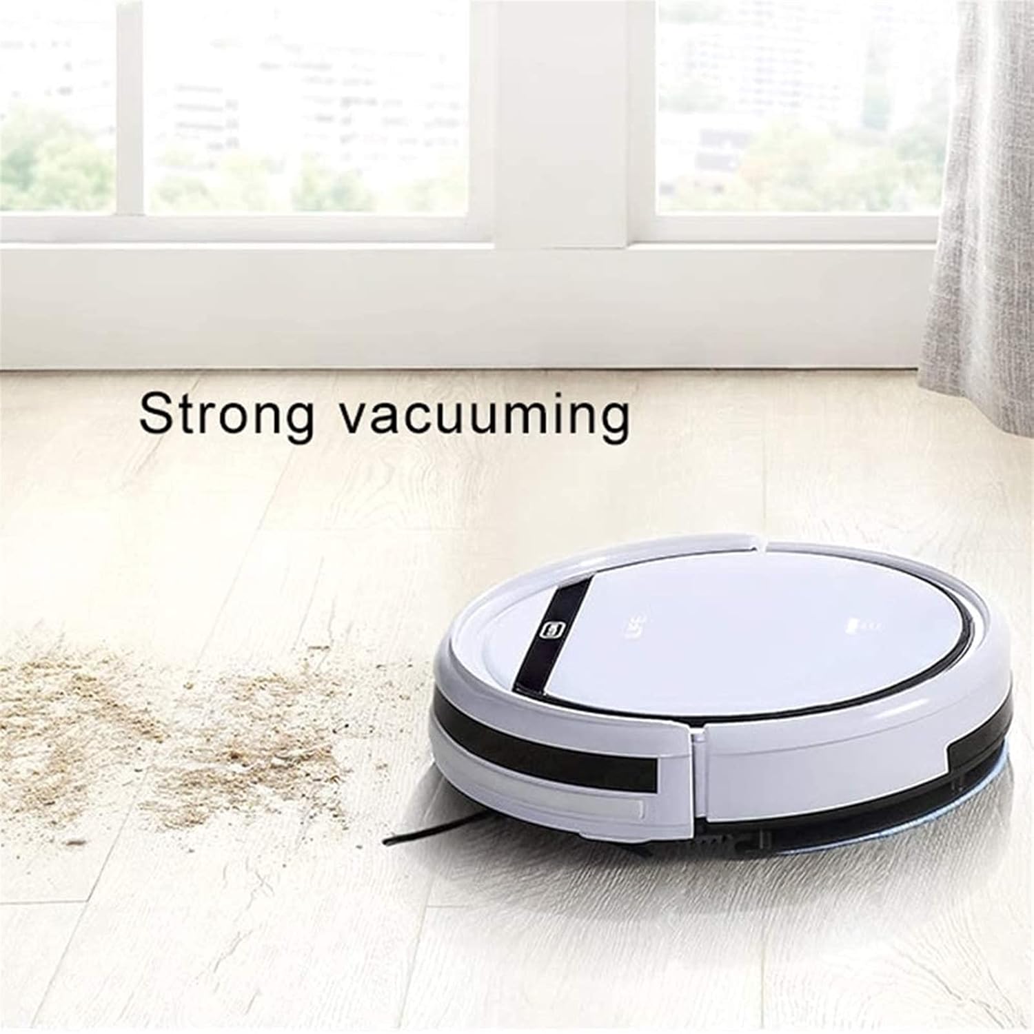Robot Vacuum Cleaner - Strong Suction Robot Vacuum Self-Charging Robotic Vacuum Cleaner with 2600mAh Battery for Low-Pile Carpets Hard Floors and Pet Hair
