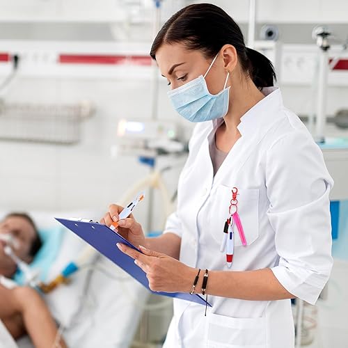 Miniatura 5 de Sherr 25 juegos de mini rotuladores para enfermera, incluyendo bolígrafos retráctiles, marcador permanente, llavero de enfermería, insignia de