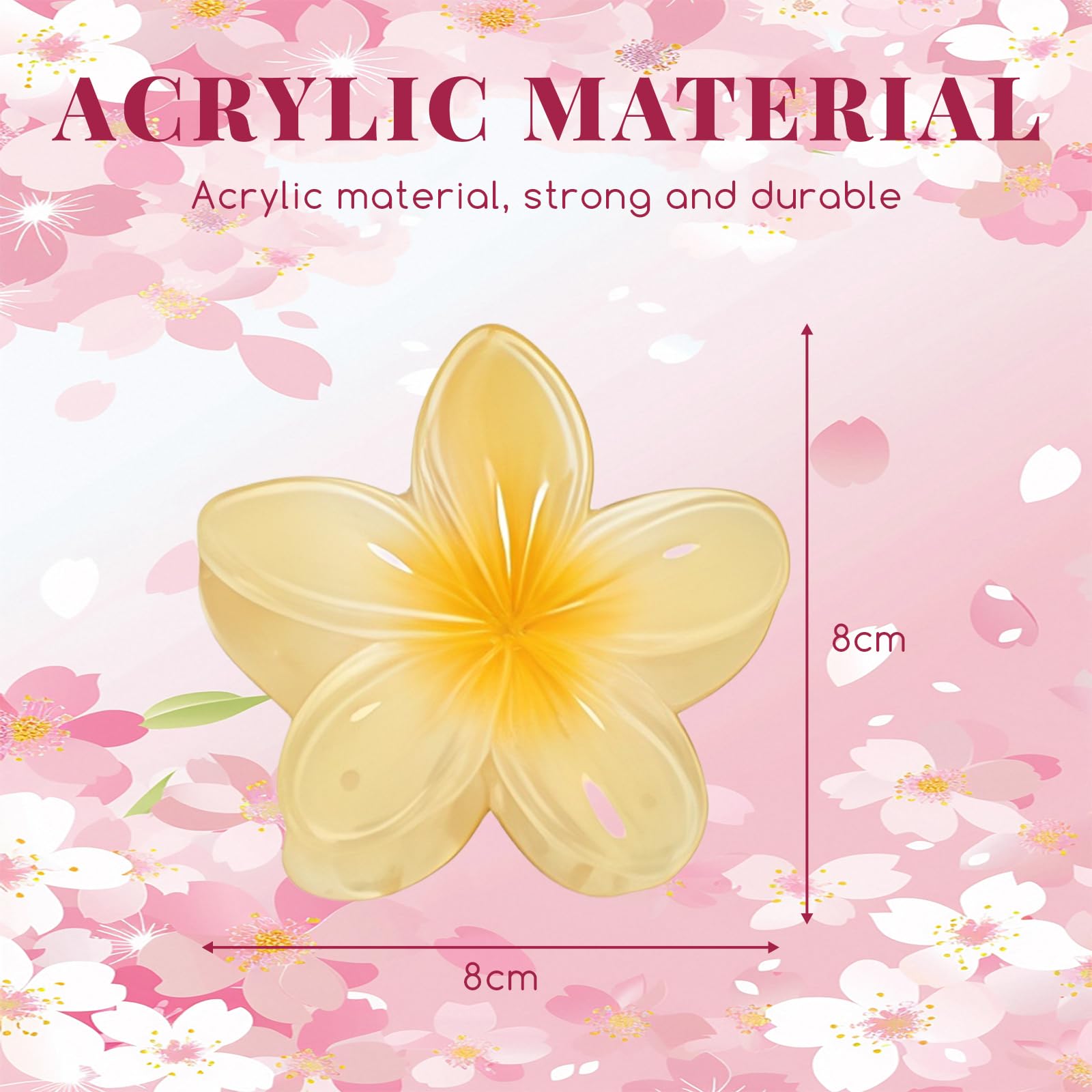 AstraGlam 6Pcs Flower Hair Claw Clips 3.1 Inch, Floral Hair Accessories for Women Non-Slip Hair Clips - Image 2