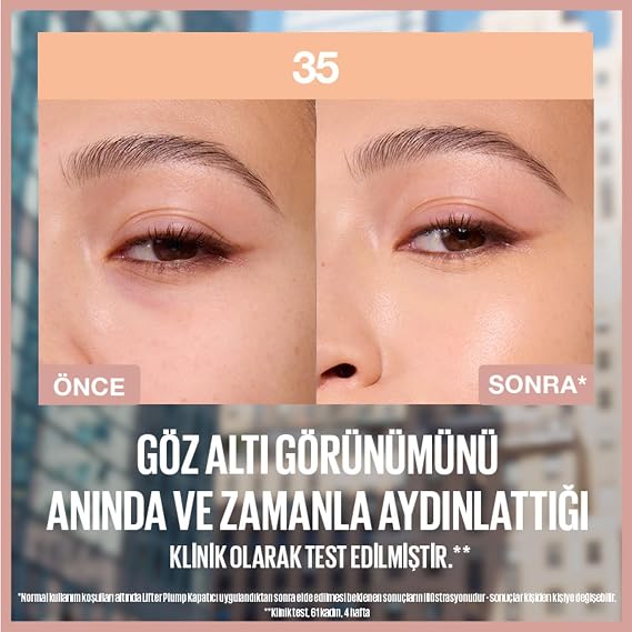 Maybelline New York Lifter Kafein ve Peptitler İçeren Nemlendiren ve Aydınlatan Kapatıcı - 35