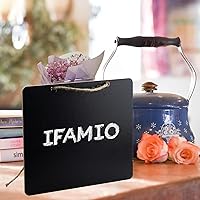 Vista 5 de Letreros colgantes de pizarra de doble cara de madera borrable, rectangular, pequeña, vintage, rústica, pizarra, para boda, bar, restaurante