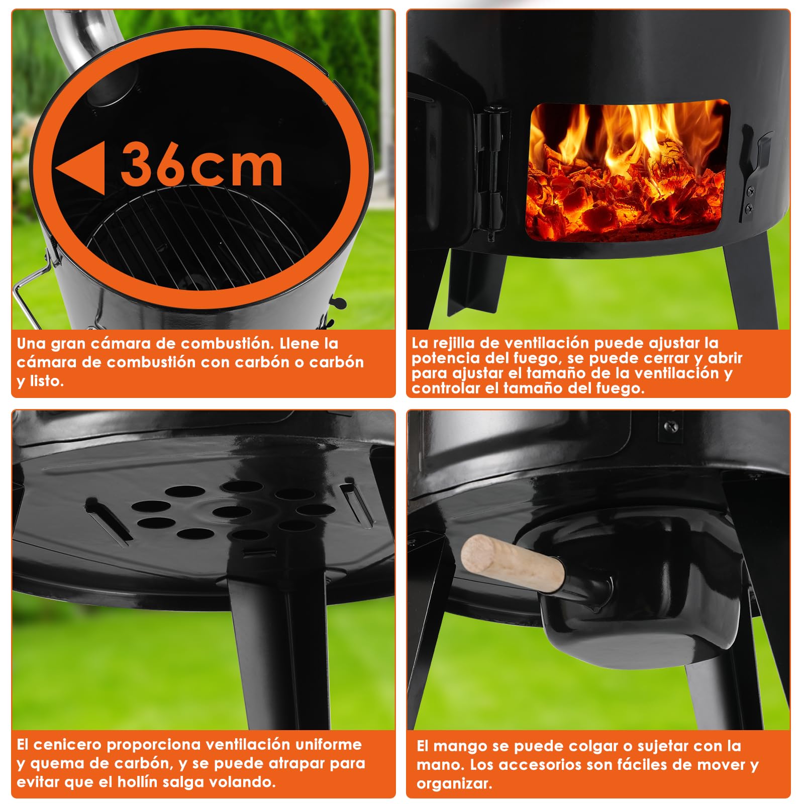Cañón de Goulash, Hervidor de Goulash de Acero Esmaltado, Olla de Goulash Húngaro con Tapa y Chimenea, Adecuado para Cocinar al Aire Libre Cocina de Campo, 17+8 L