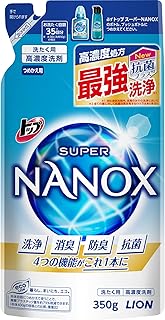 トップ スーパーナノックス 蛍光剤・シリコーン無添加 高濃度 洗濯洗剤 液体 詰め替え 350g