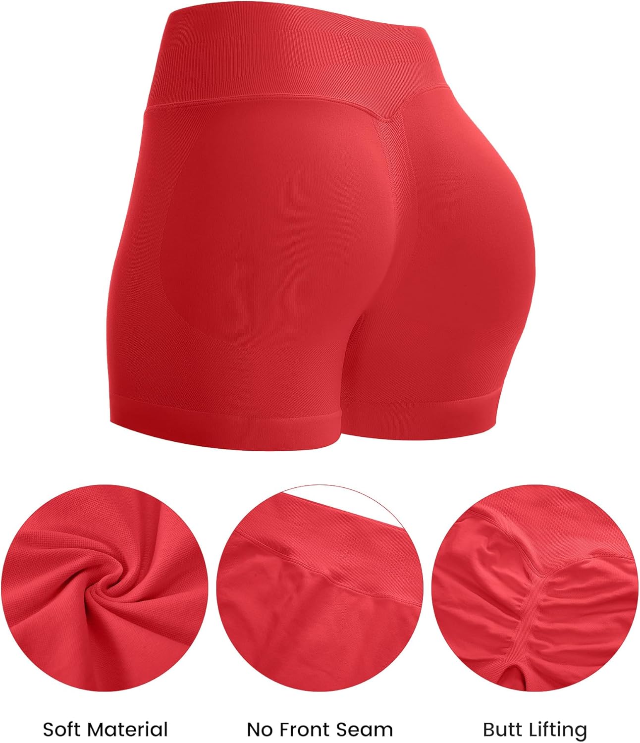 UG Active 3 Pack 3.5" Scrunch Butt Lifting Workout Shorts for Women Seamless High Waist Tummy Control Yoga Gym Short