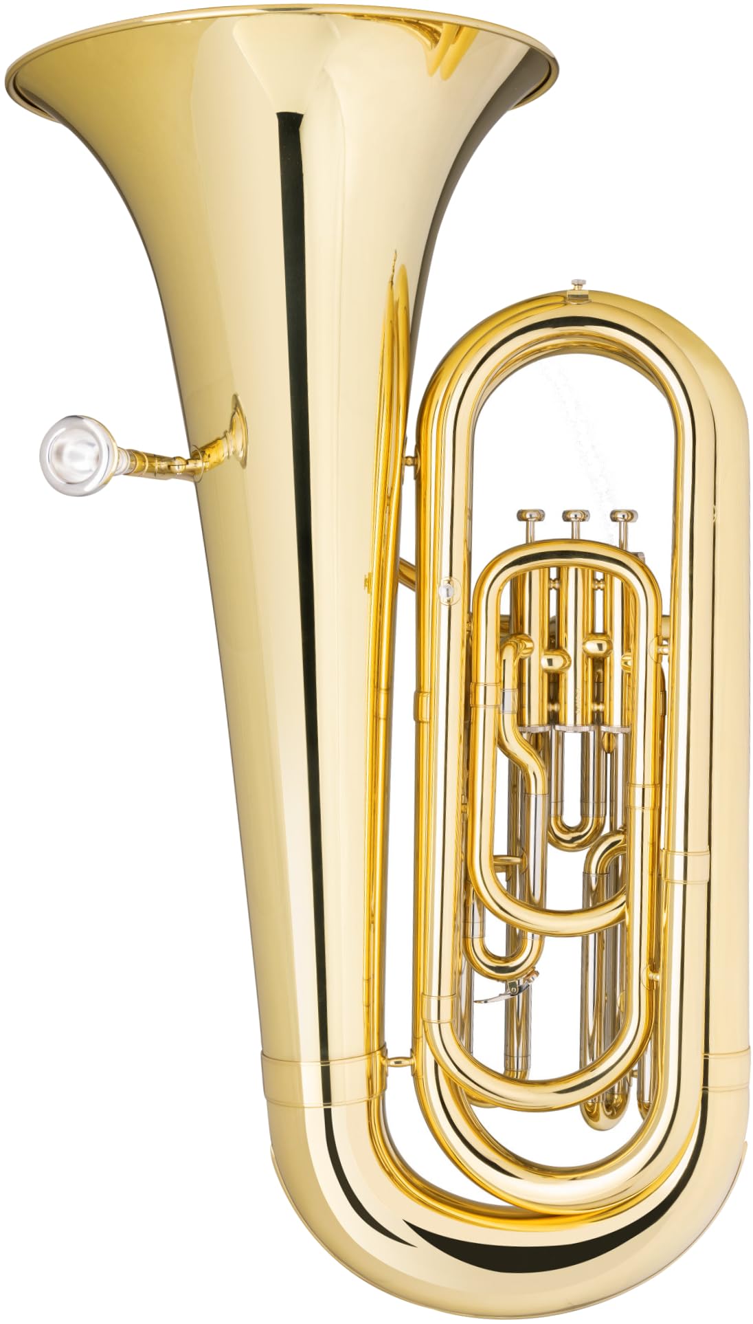 Classic Cantabile Bb Tuba T-170 Junior - Kompaktes/leichtes Schüler-Instrument - Auf Marching-Tuba umrüstbar - Inkl. Umrüstsatz, Mundstück & Hartschalenrollkoffer