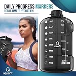 AQUAFIT 2l Water Bottle with Straw - Half Gallon Water Bottle - Motivational Gym Water Bottles 2l - 2 Liter Water Bottle Time Marker - Half Gallon Water Jug 64 oz - Large Water Bottle Gray