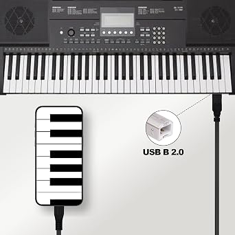 Micro USB Printer Cable Micro USB 5pin Male to Standard USB Type B Male OTG Data Charge Cable for Phone Tablet Printer Electronic Midi Piano -1.5M -2pcs