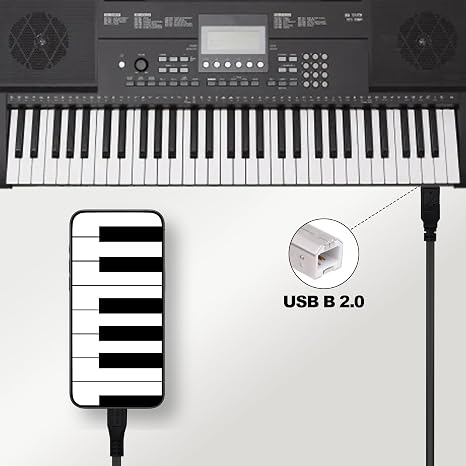Micro USB Printer Cable Micro USB 5pin Male to Standard USB Type B Male OTG Data Charge Cable for Phone Tablet Printer Electronic Midi Piano -1.5M -2pcs
