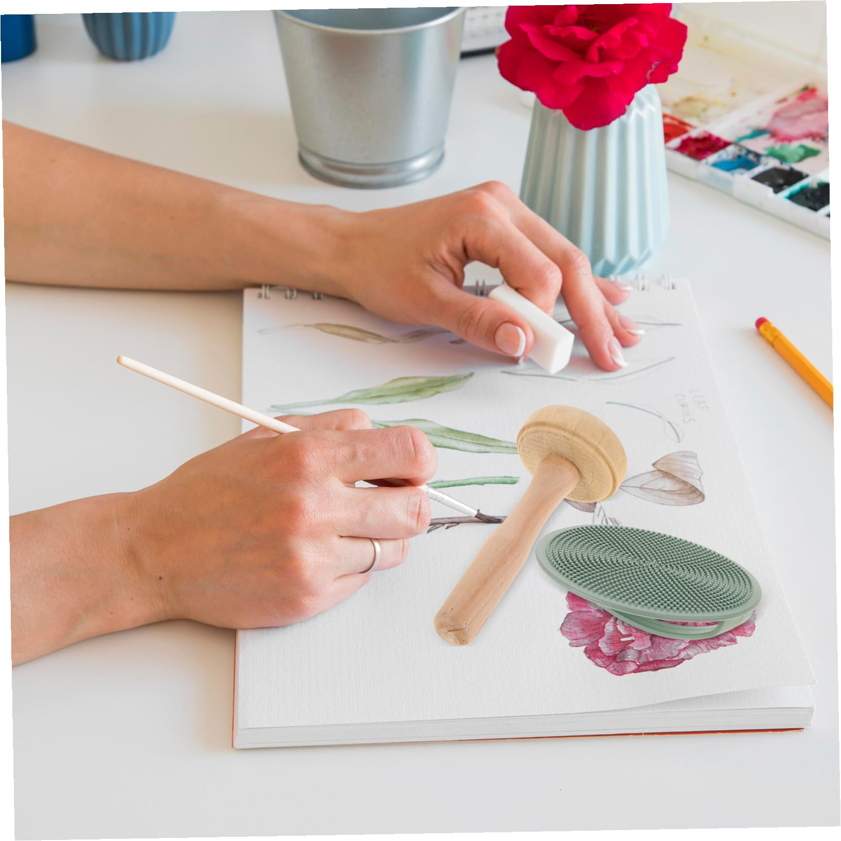 Baluue Set Strumenti la Stampa Artistica Inchiostro, Coltelli da Intaglio e Lastre da Stampa in Legno e Plastica, Accessori per Progetti di Scrapbooking e Protezione Tavolo,