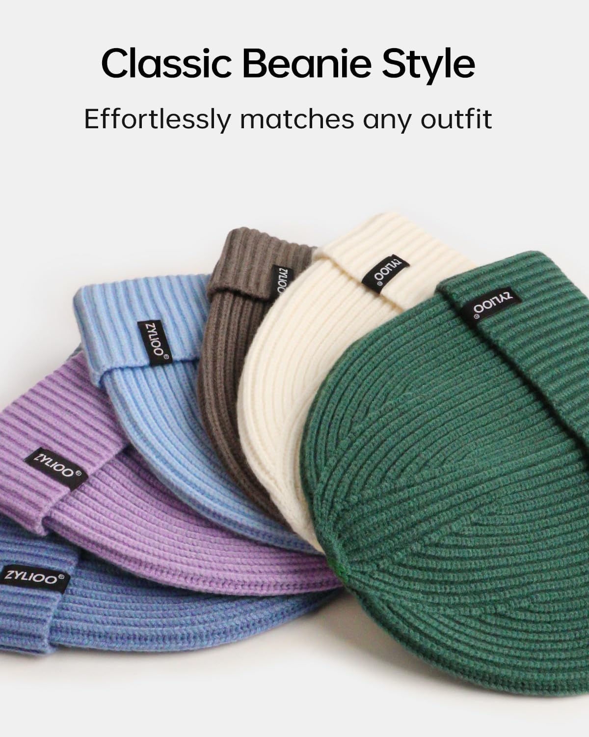 Zylioo Oversize Beanie Hats, XXL Big Size Ribbed Knit Cuffed Winter Hat for Cold Weather, Warm Skull Watch Cap - Image 4