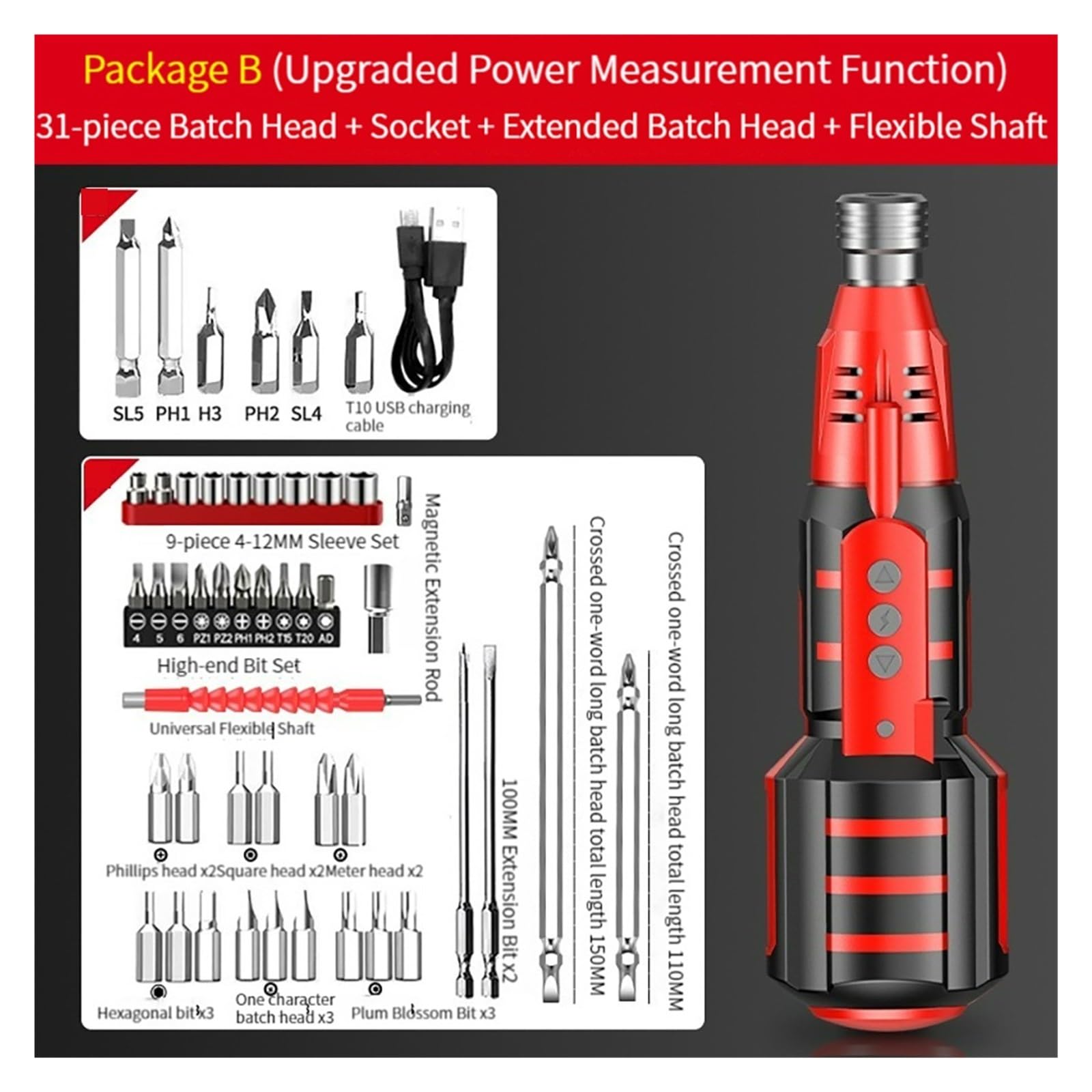 4.2V 1500mAh 5Nm Cacciavite Elettrico Domestico Senza Fili Tenuto In Mano Cordless Ricaricabile Piccolo Lotto Di Batteria Al Litio Senza Sforzo E Multifunzionale(Package B 45PCS Set)