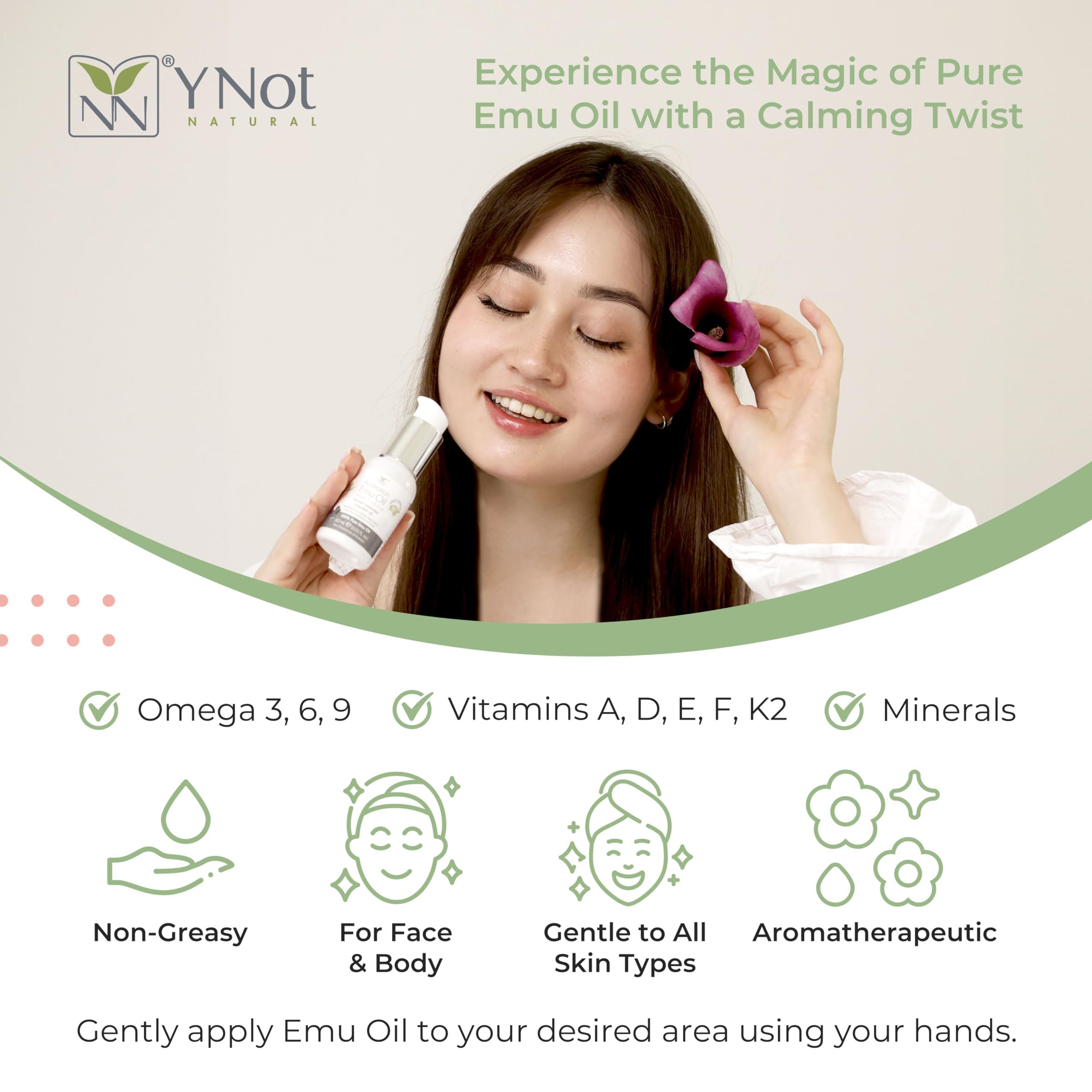 Y-Not Natural Ultra Pure Australian Emu Oil - Luksusowy, szpitalny olej Emu 200ml | Wolny wybieg Aborygenów Omega 3, 6 i 9 Oil — najlepszy nawilżacz do skóry, włosów, paznokci i skóry głowy