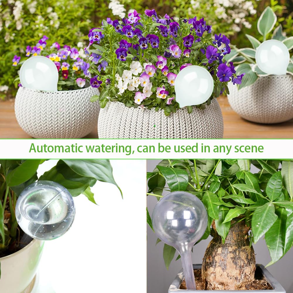 12 Pièce Globes d'arrosage, Petits Automatique Boule d'irrigation en Plastique Bulbes Goute à Goute Arrosage Plante Vacances pour Arrosage Plante Interieur Fleurs Jardin en Pot (Transparent)