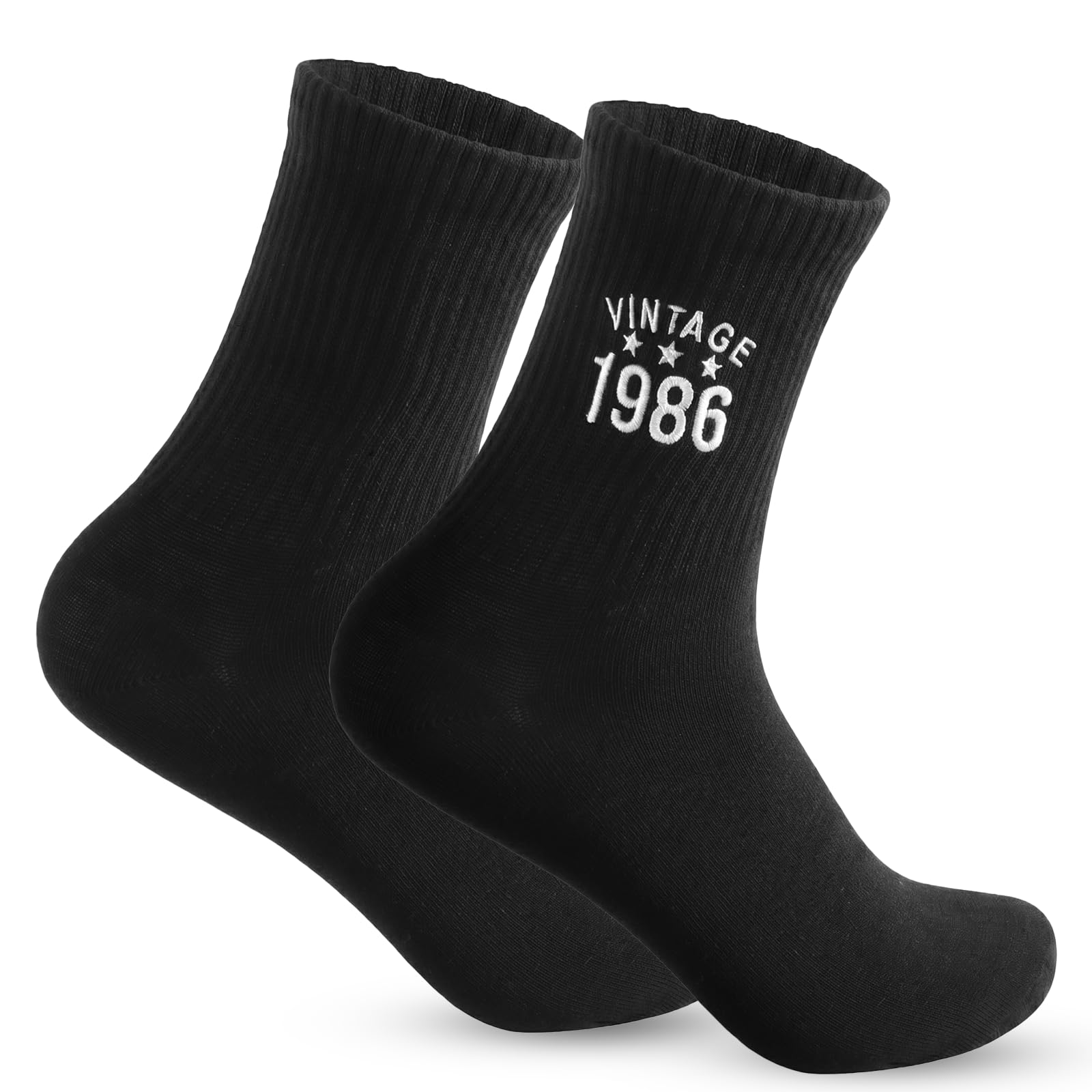 Comooka Men's 40Th Birthday Socks 6-11 Black Cotton Socks Birthday Gift For 1986